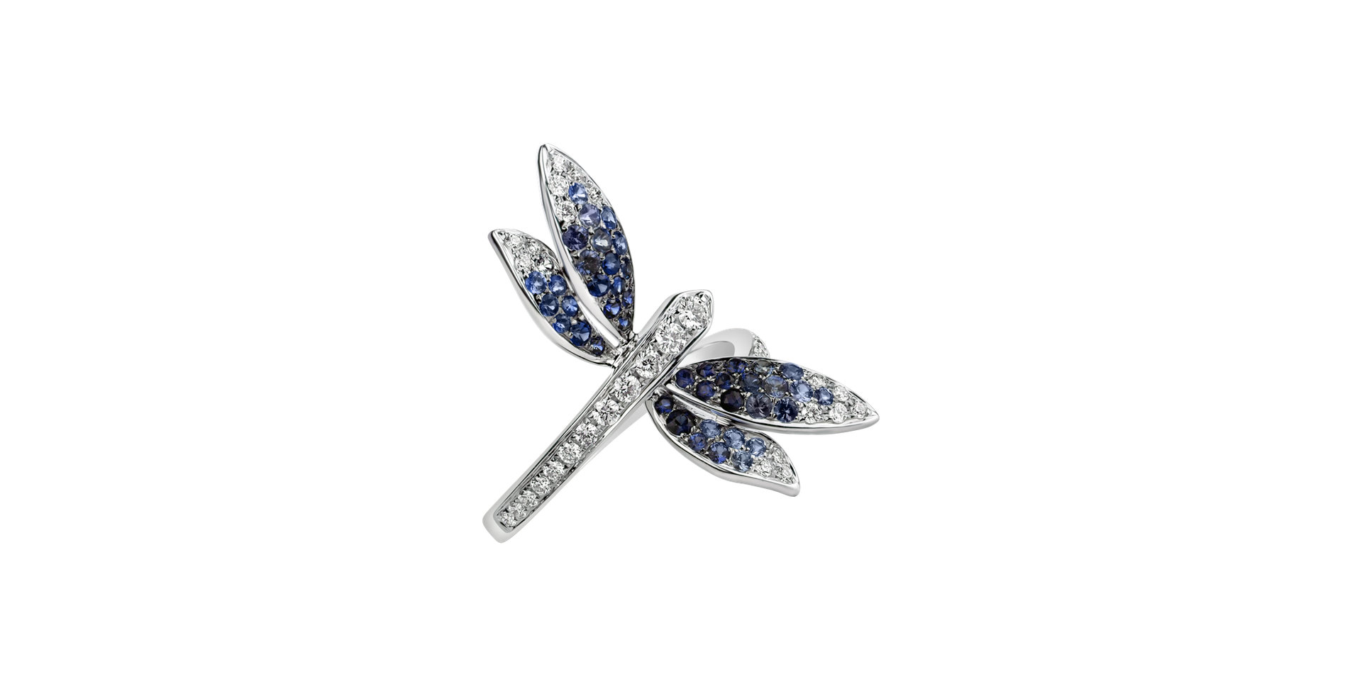 Diamond ring with Sapphire Alluring Dragonfly