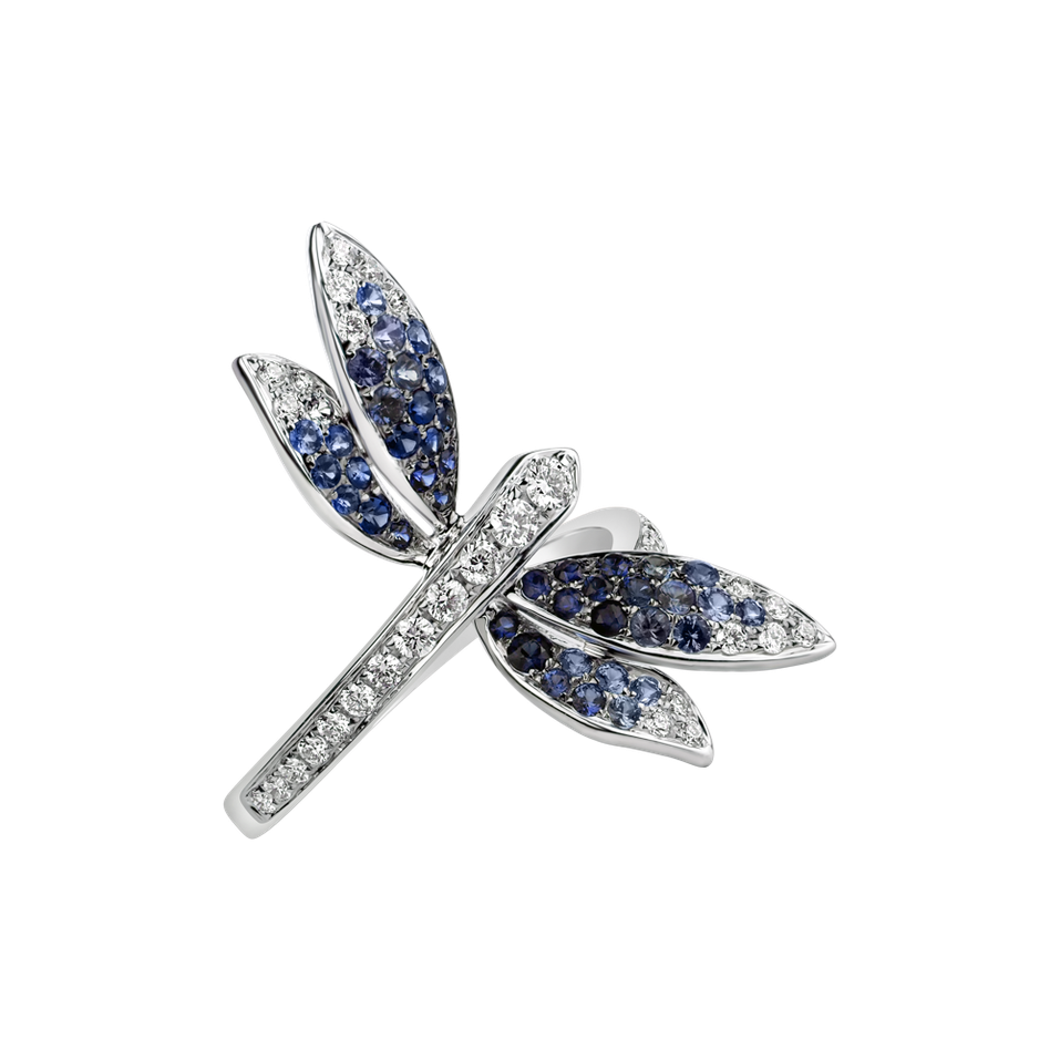 Diamond ring with Sapphire Alluring Dragonfly