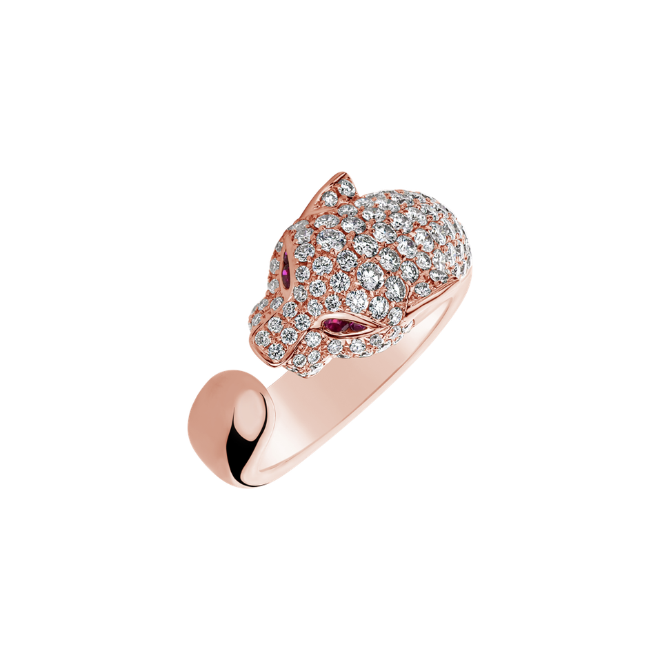 Diamond ring with Ruby Sparkling Beast