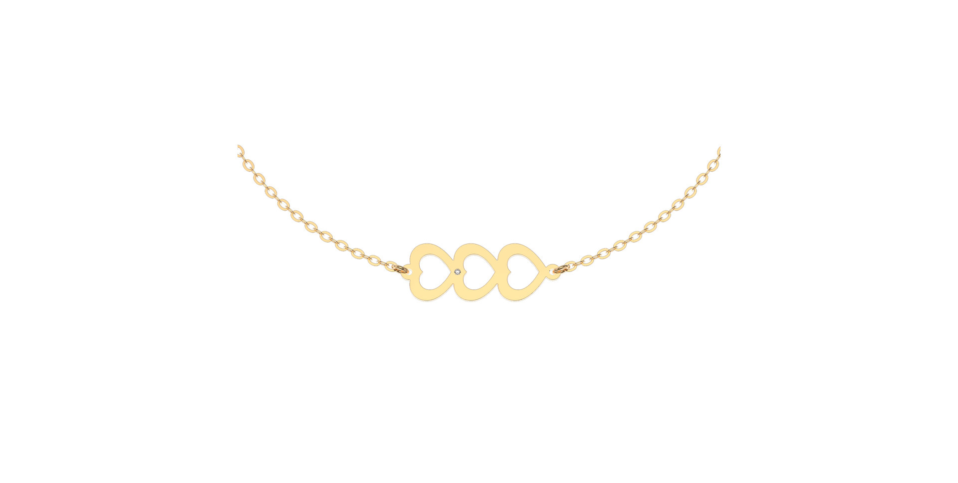 Diamond bracelet Three Hearts