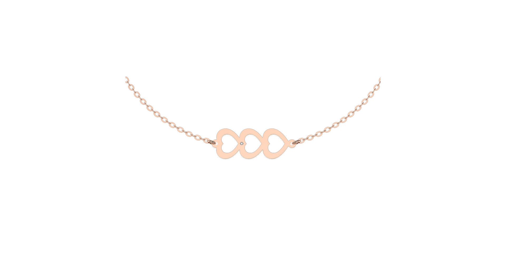 Diamond bracelet Three Hearts