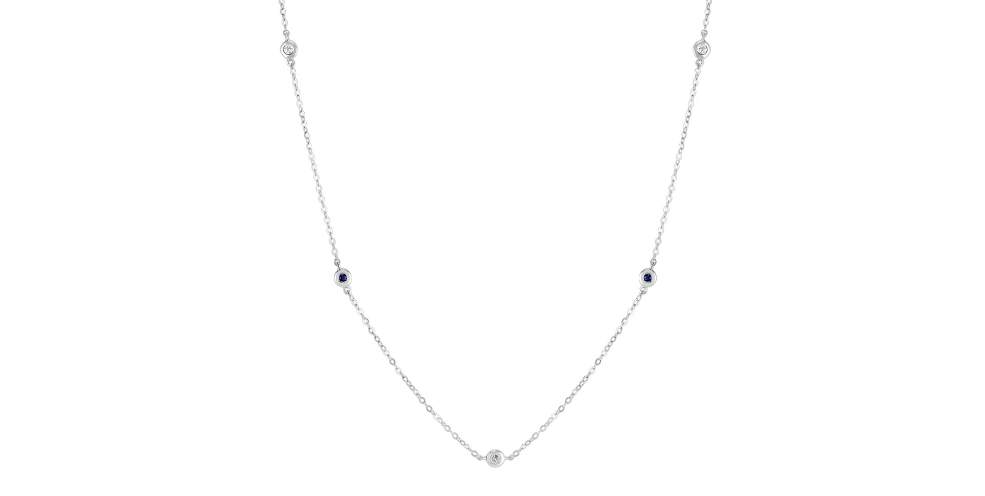 Diamond necklace with Sapphire Dots
