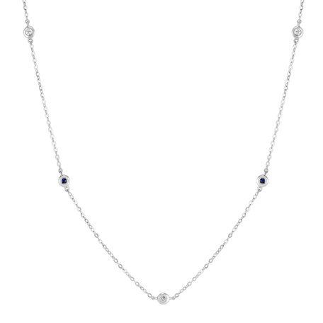 Diamond necklace with Sapphire Dots