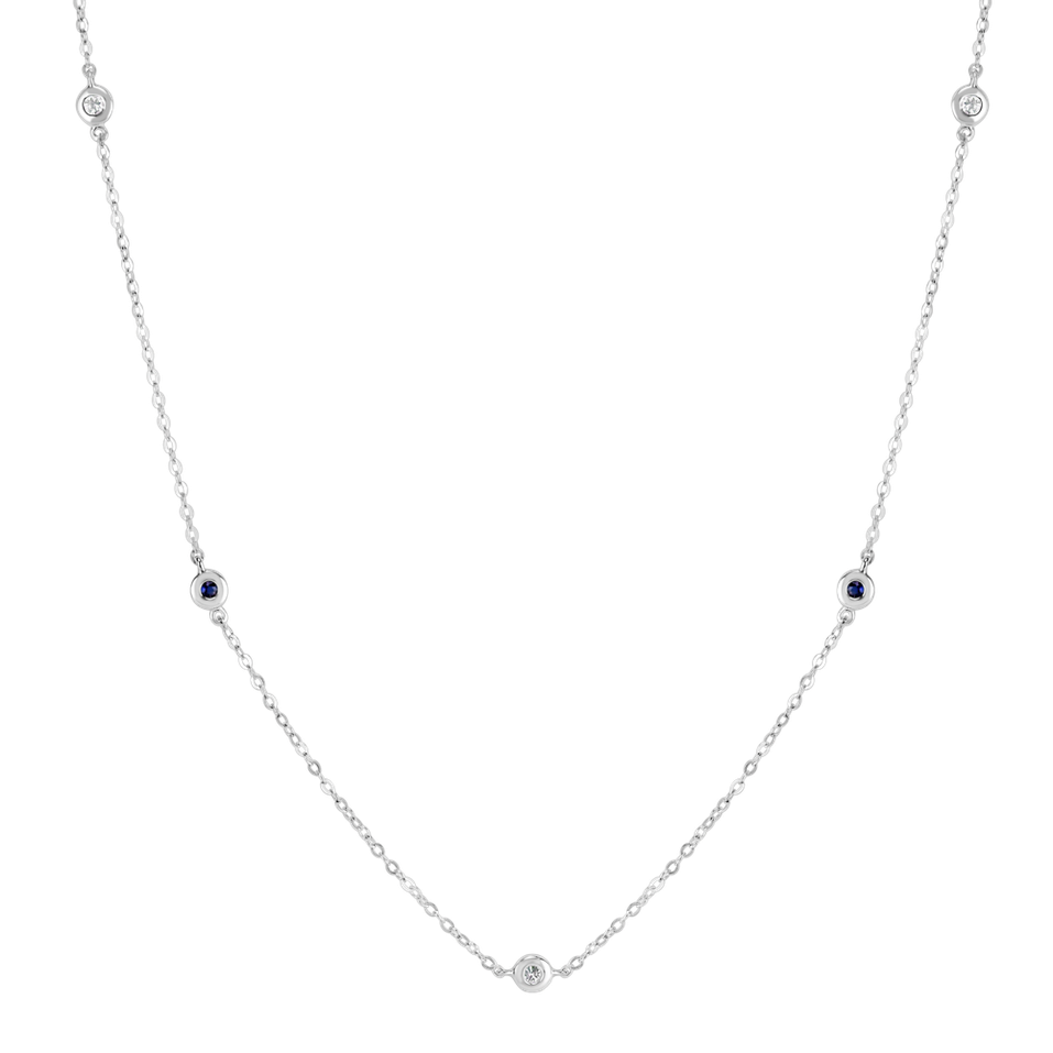 Diamond necklace with Sapphire Dots