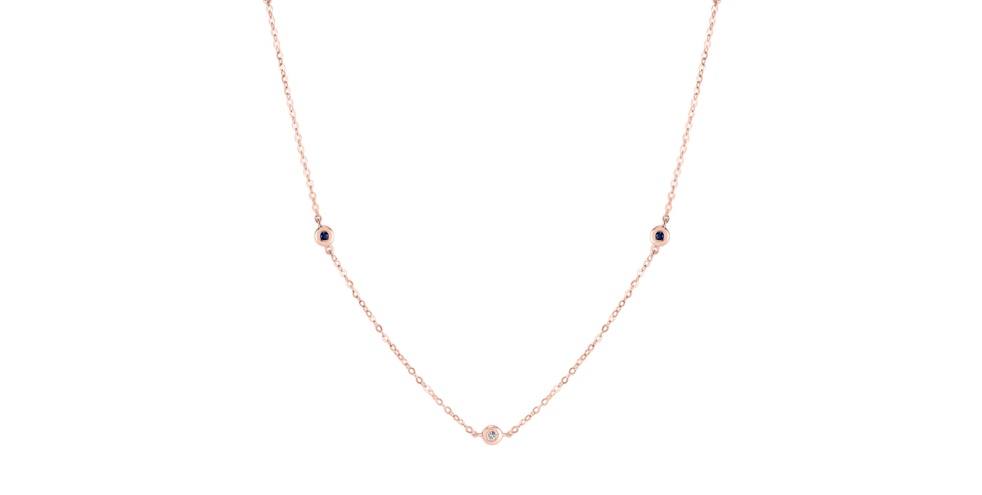 Diamond necklace with Sapphire Dots