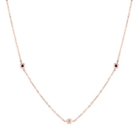 Diamond necklace with Sapphire Dots