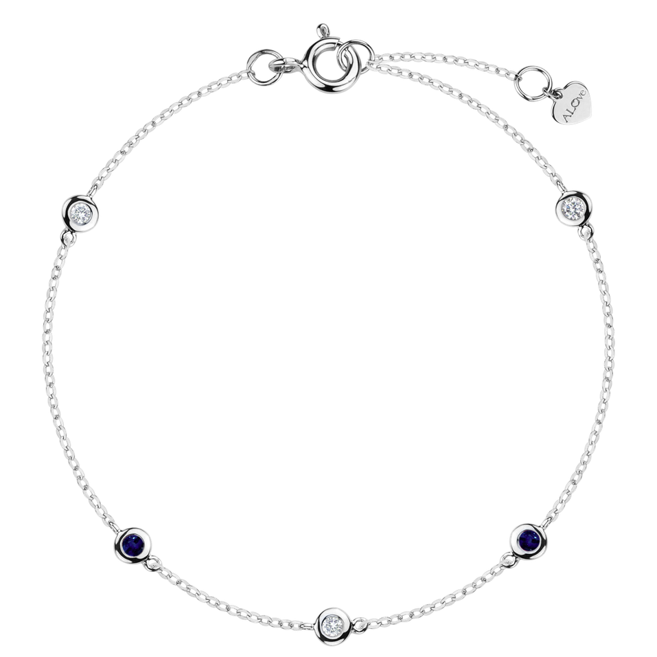 Diamond bracelet with Sapphire Dots