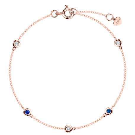 Diamond bracelet with Sapphire Dots