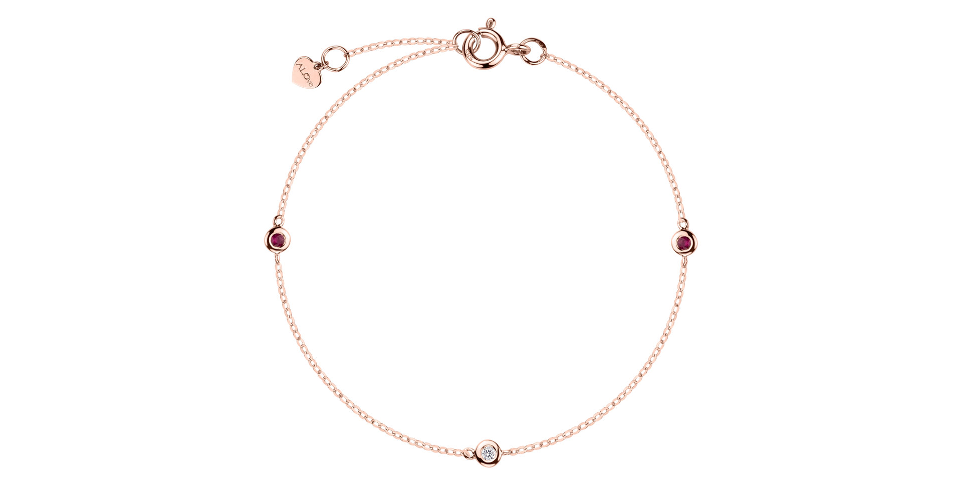 Diamond bracelet with Ruby Dots