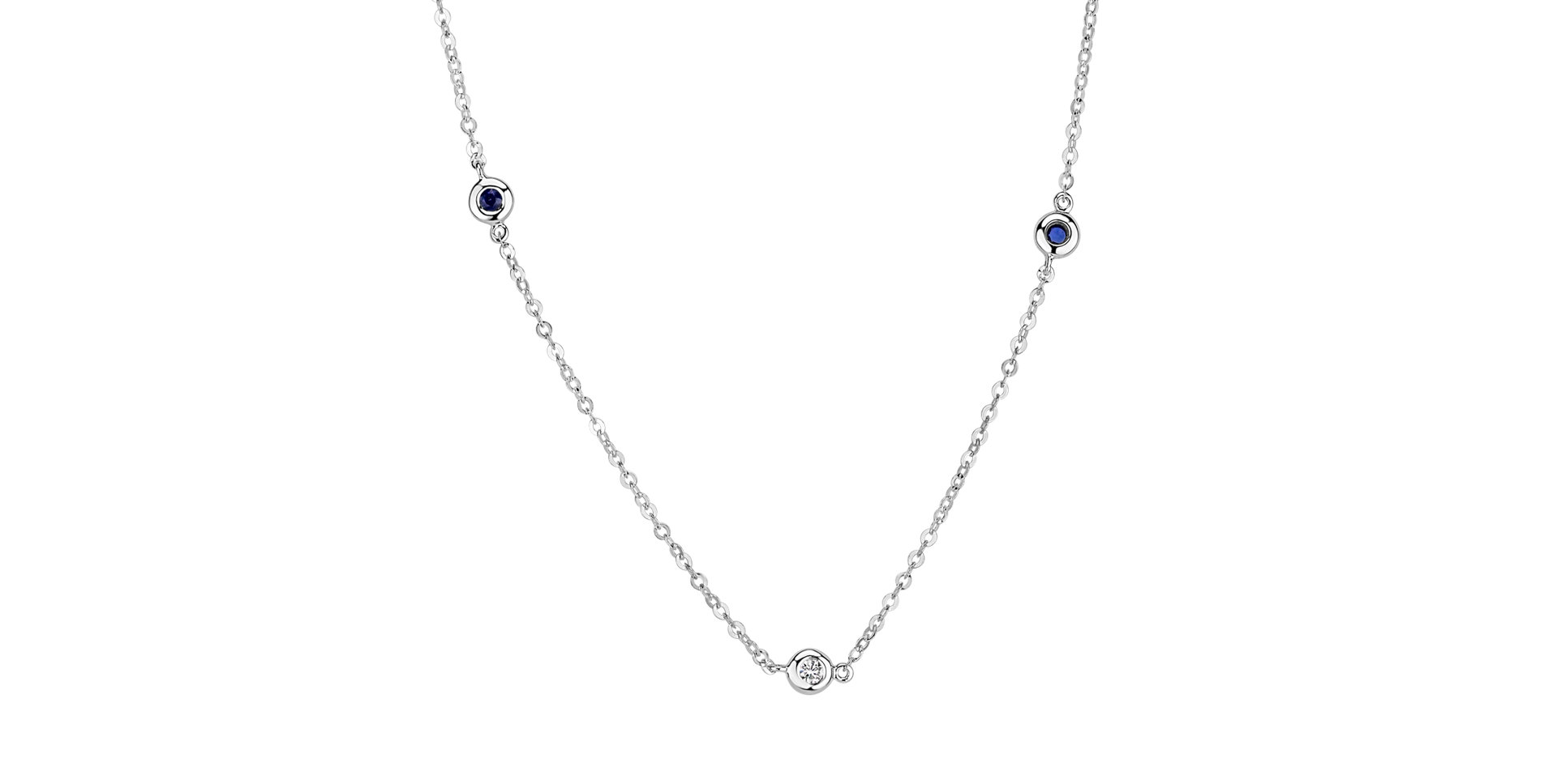 Diamond necklace with Sapphire Dots