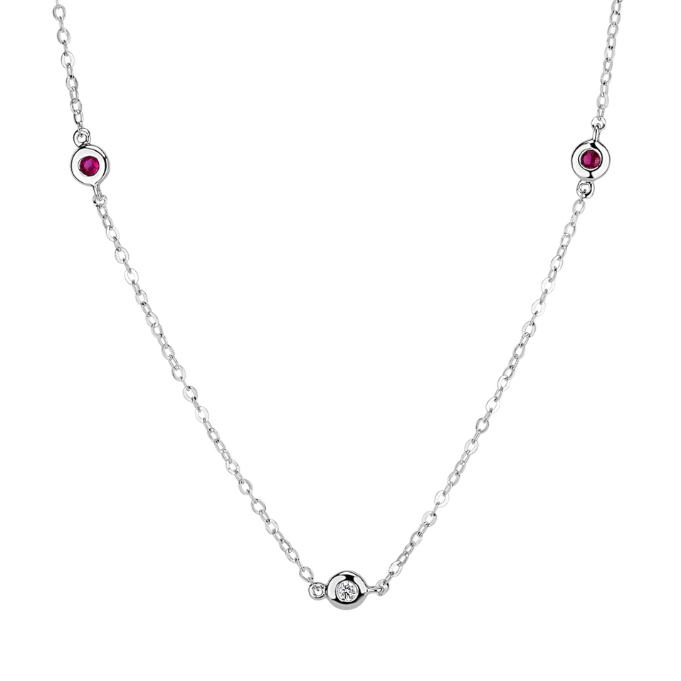 Diamond necklace with Ruby Dots
