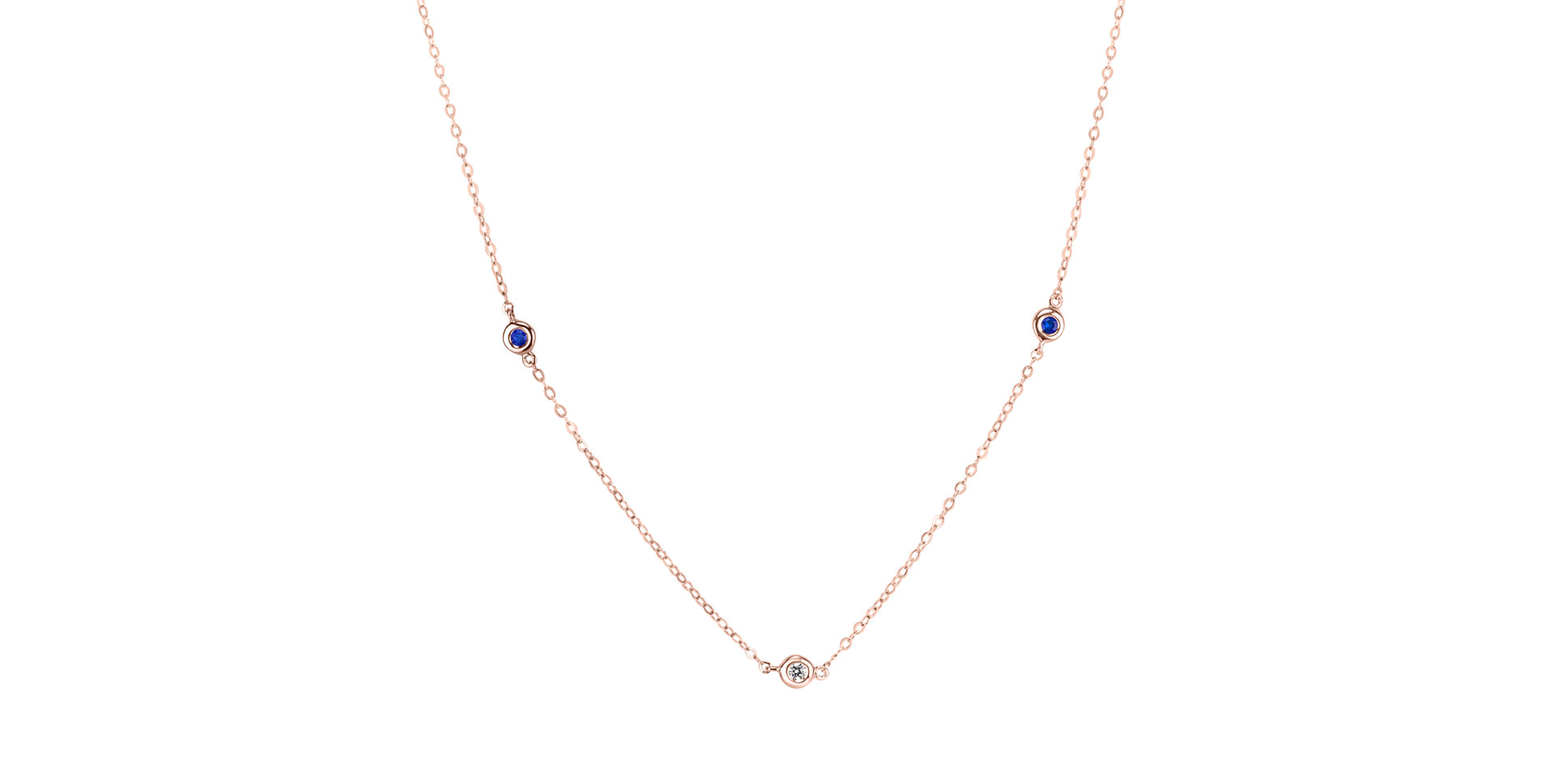 Diamond necklace with Sapphire Dots