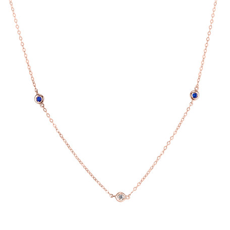 Diamond necklace with Sapphire Dots