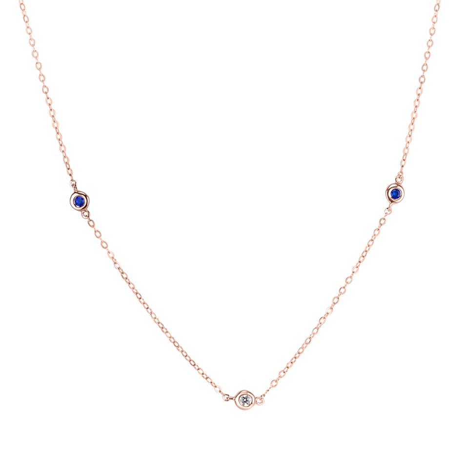 Diamond necklace with Sapphire Dots