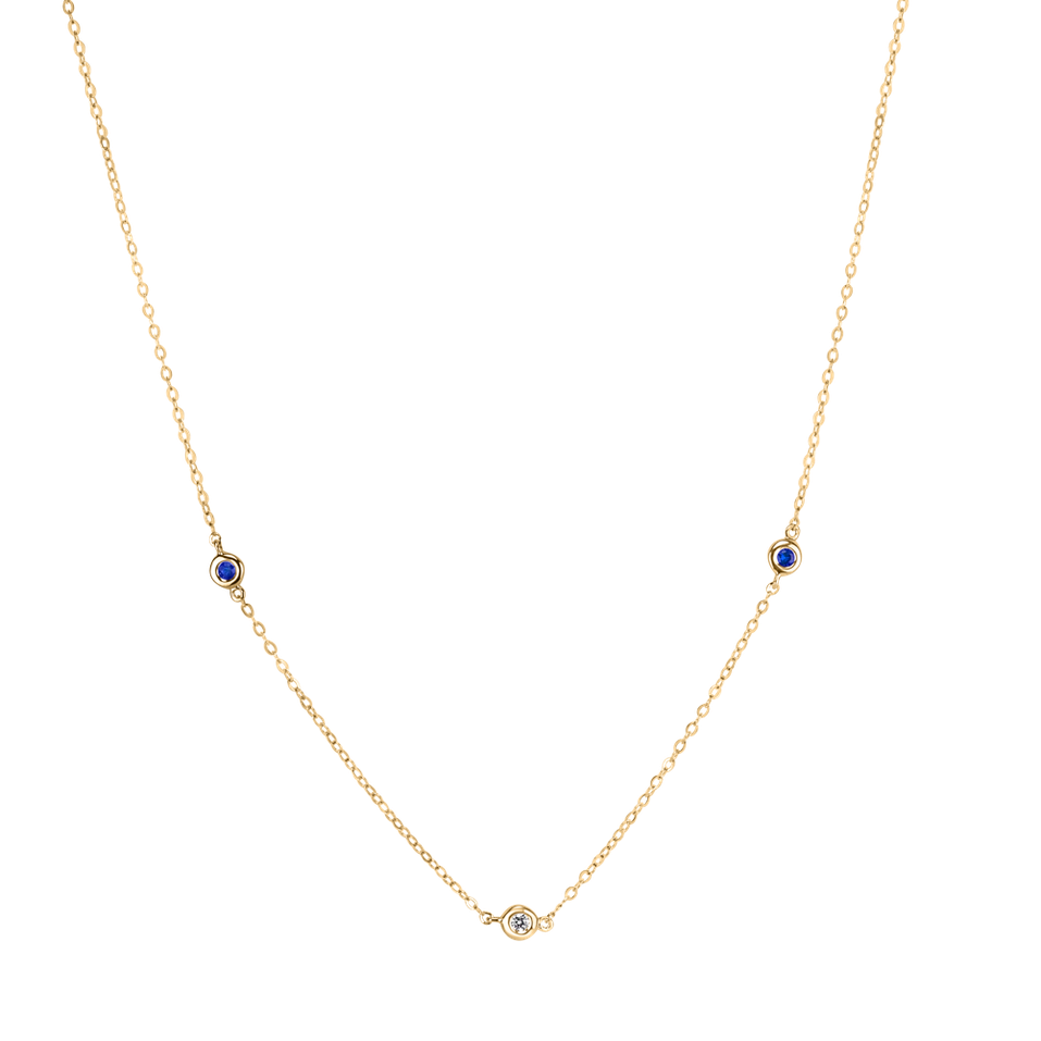 Diamond necklace with Sapphire Dots