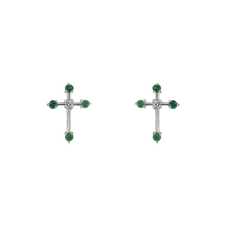Diamond earrings and Emerald Passion Cross