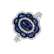Diamond ring with Sapphire Midnight Bloom2
