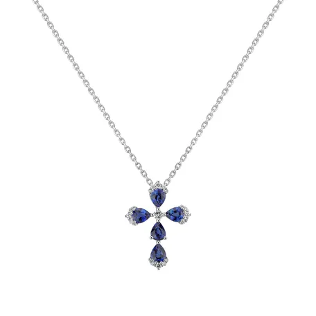 Diamond pendant with Sapphire Temptation Cross