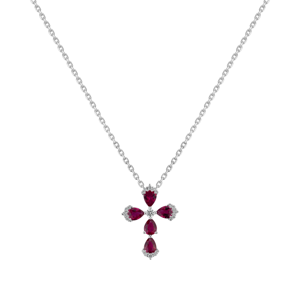 Diamond pendant with Ruby Temptation Cross
