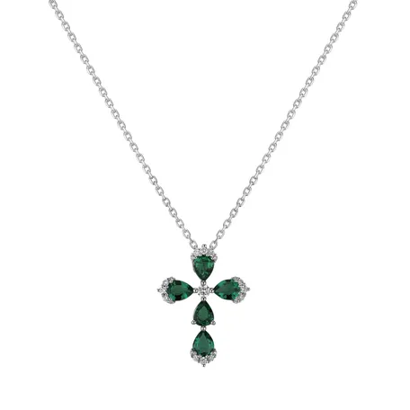 Diamond pendant with Emerald Temptation Cross