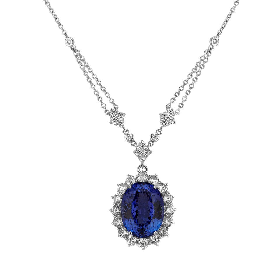 Diamond necklace with Tanzanite Divine Goddess