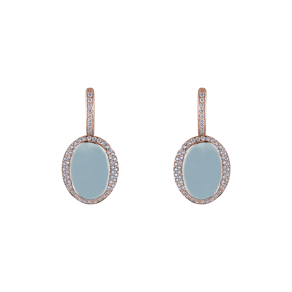 Diamond earrings with Chalcedony Endless Bloom