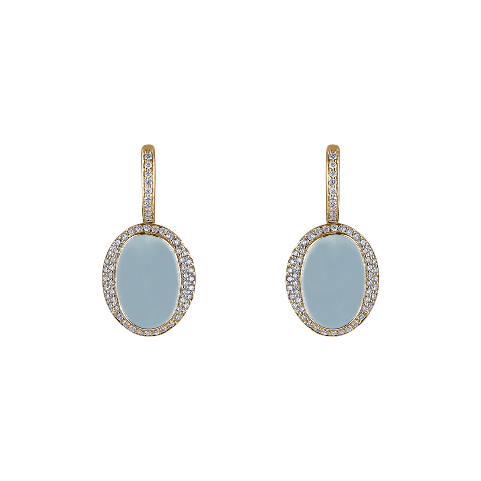 Diamond earrings with Chalcedony Endless Bloom