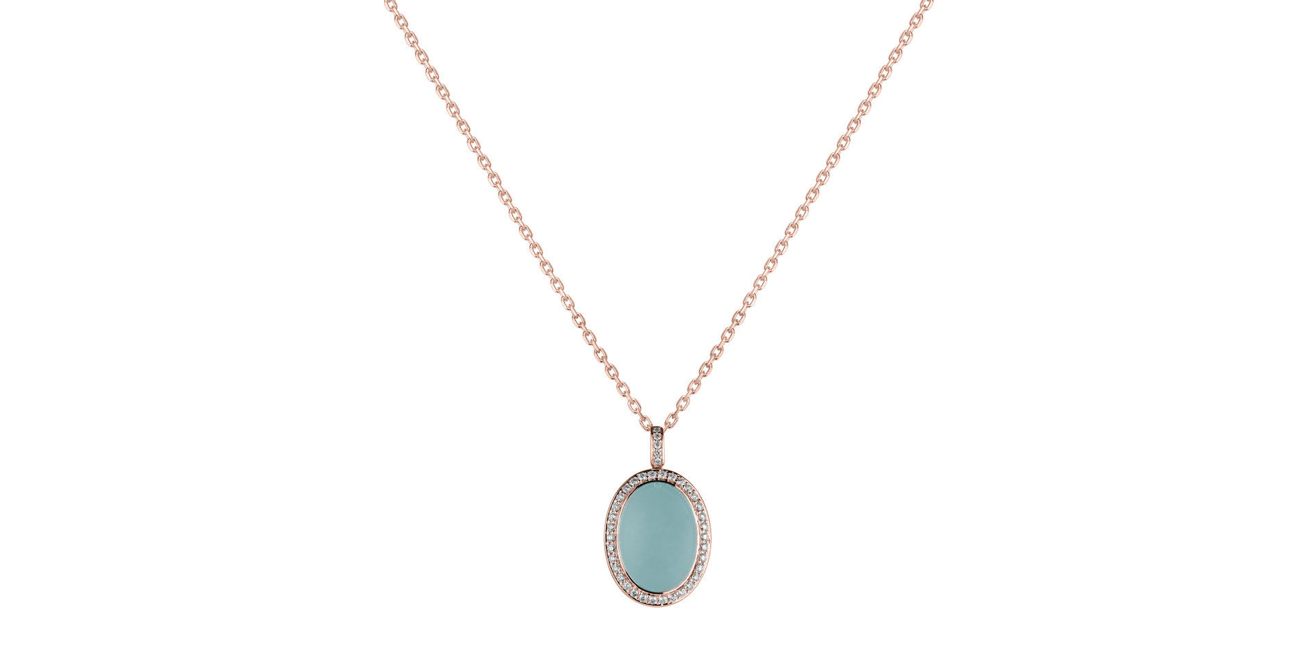 Diamond pendant with Chalcedony Gem Sparkle