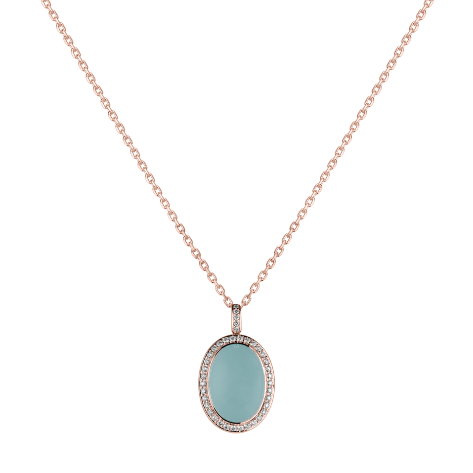 Diamond pendant with Chalcedony Gem Sparkle