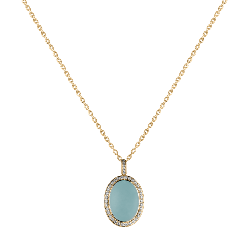 Diamond pendant with Chalcedony Gem Sparkle