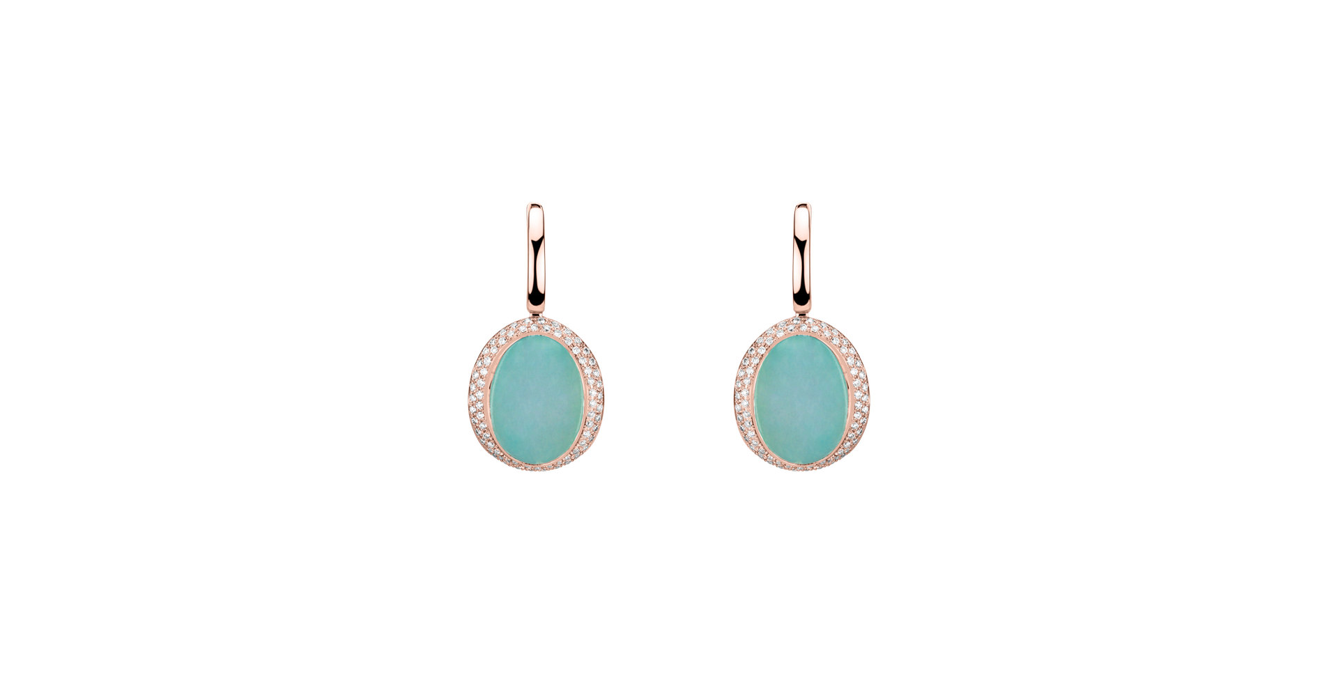 Diamond earrings with Chalcedony Rainbow Drop