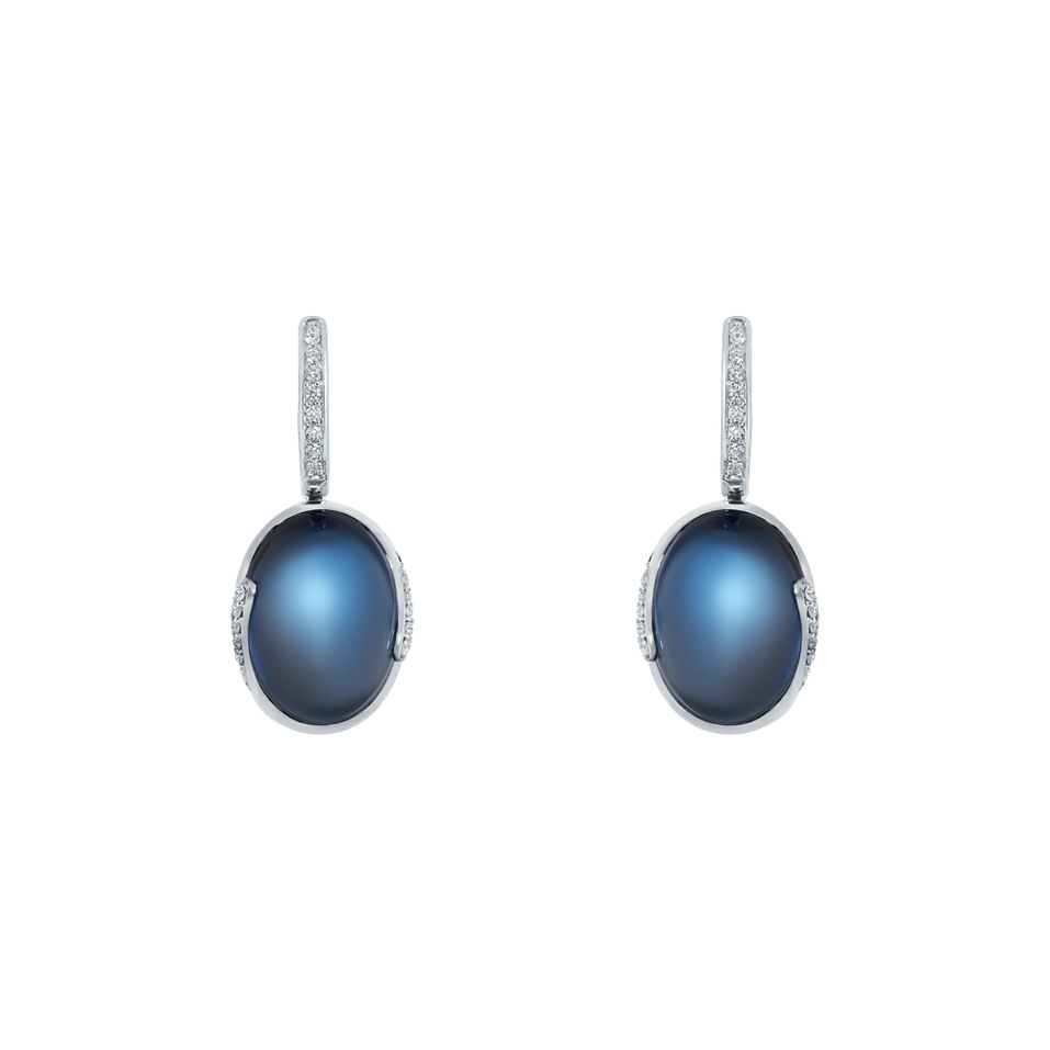 Diamond earrings with Topaz Queen Attraction