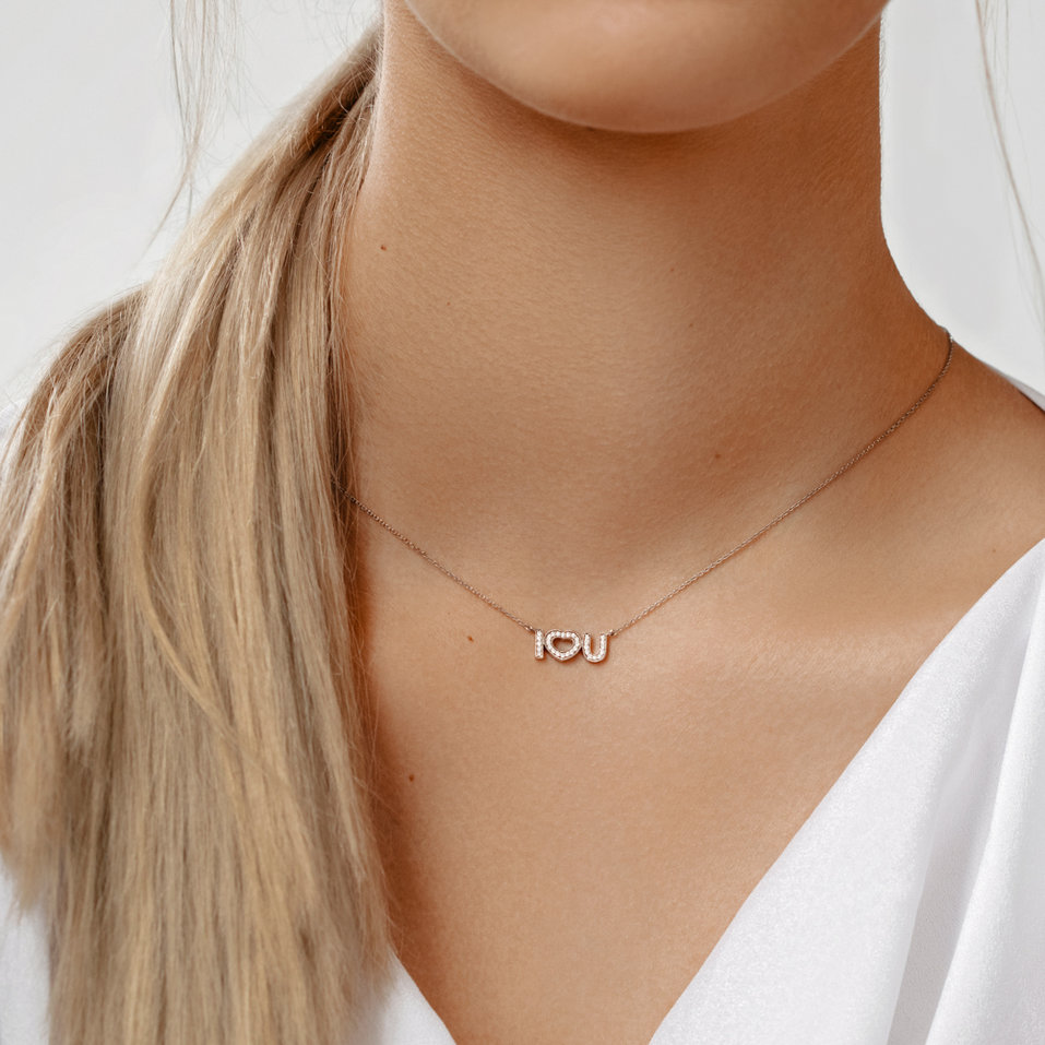 Diamond necklace I love you