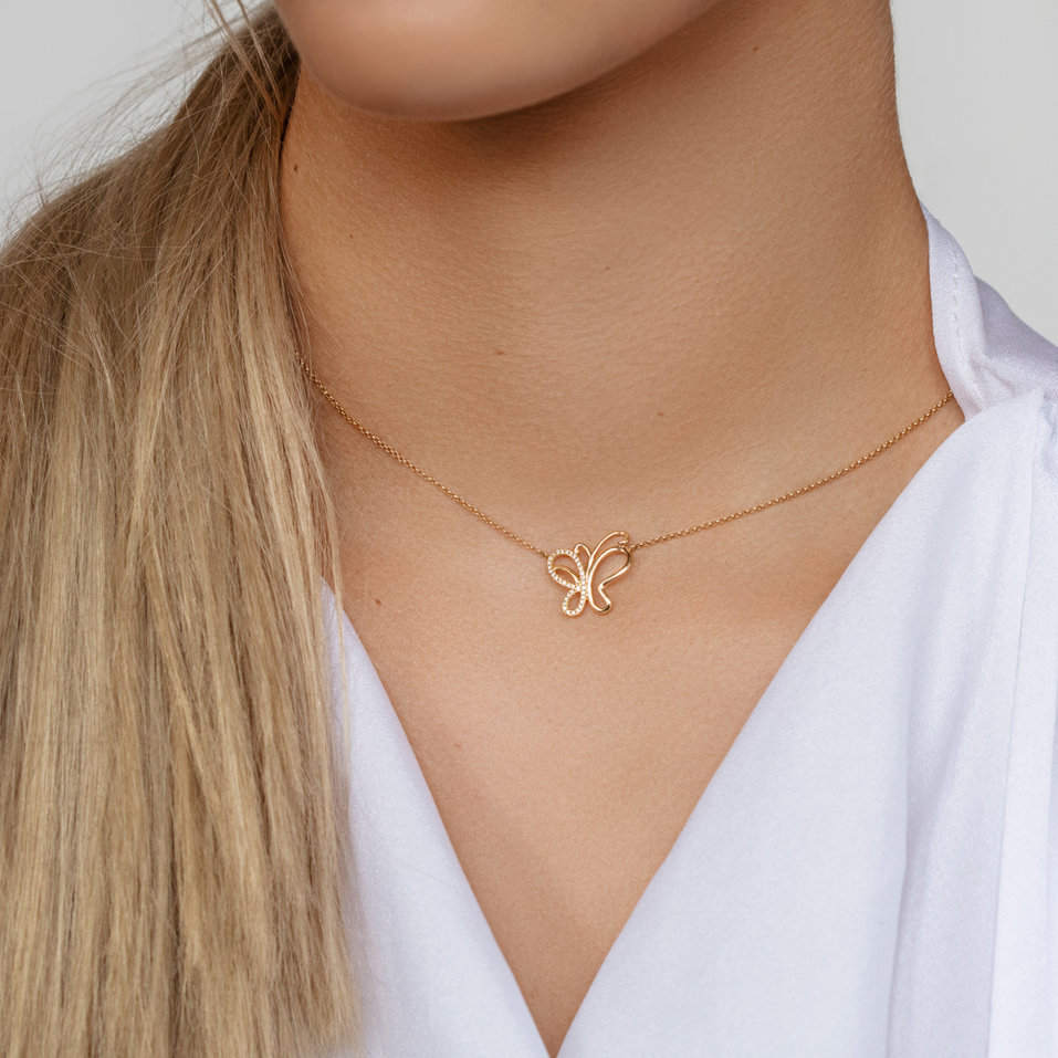Diamond necklace Butterfly