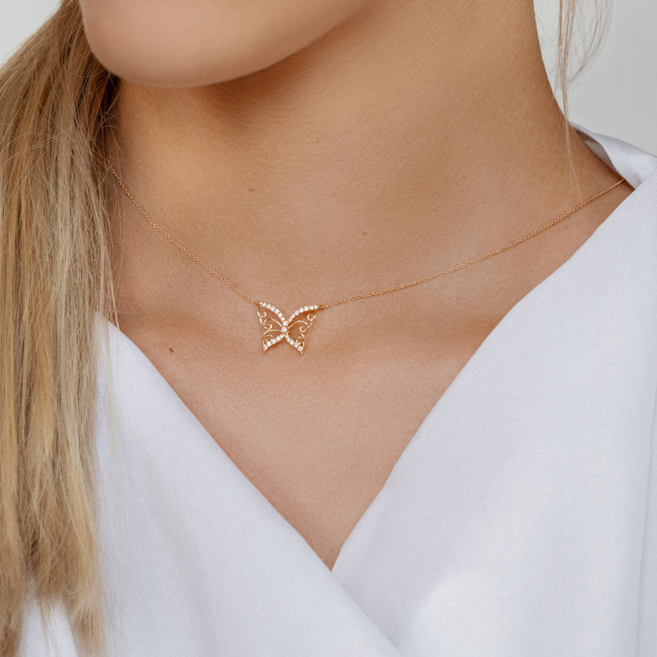 Diamond necklace Butterfly