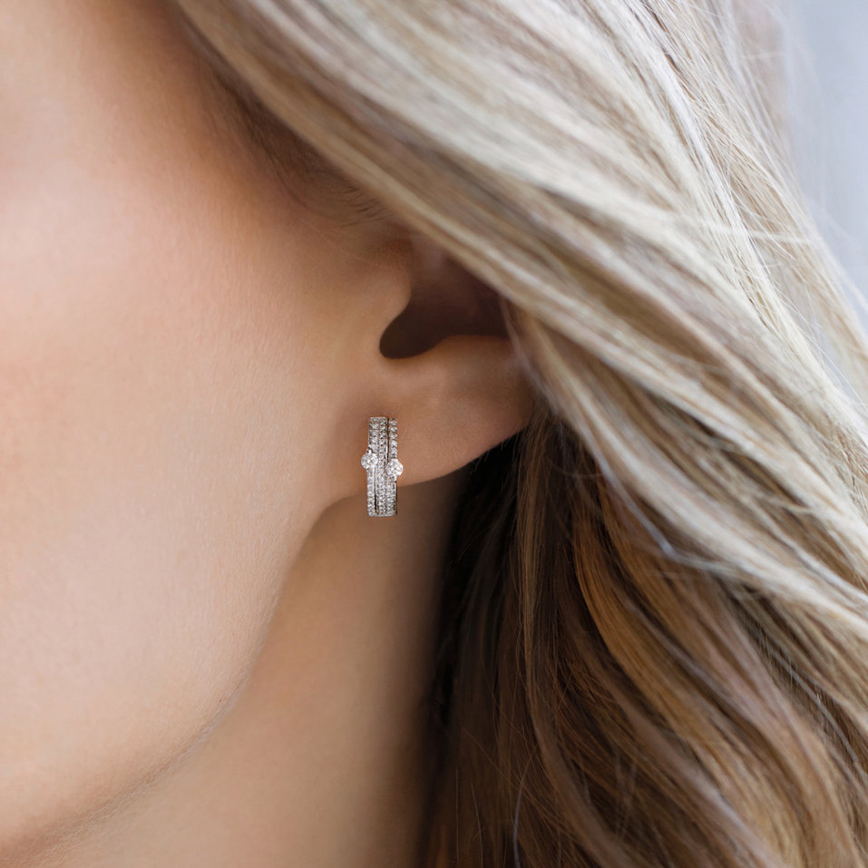 Earrings with black and white diamonds Alchemy Essence