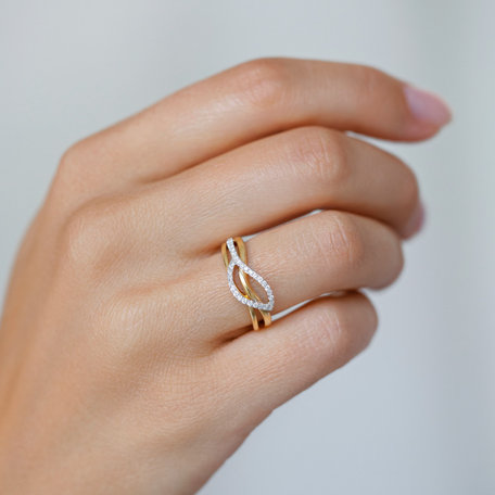 Ring with black diamonds Dazzling Leaf