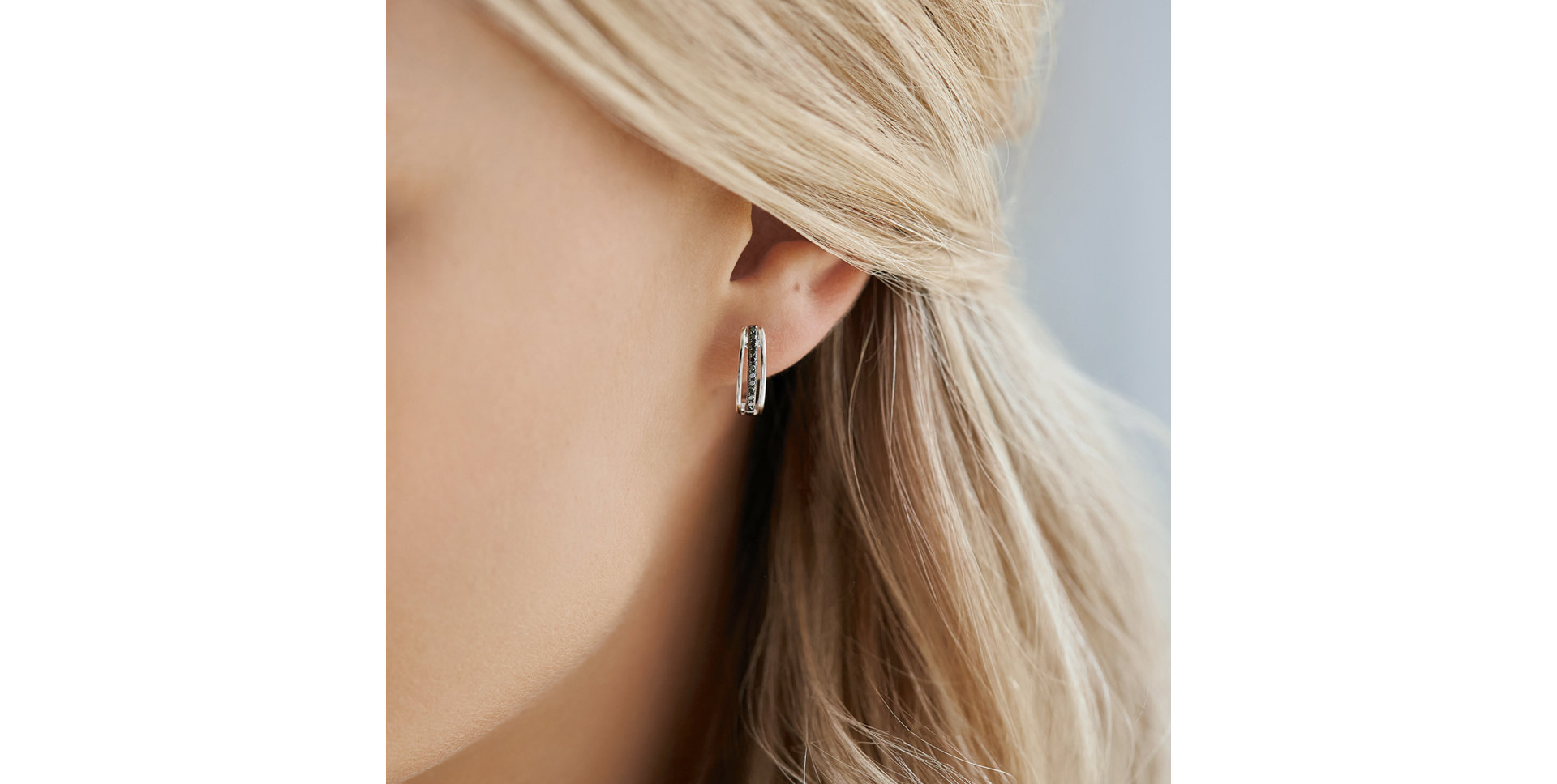 Earrings with black diamonds Night Sky