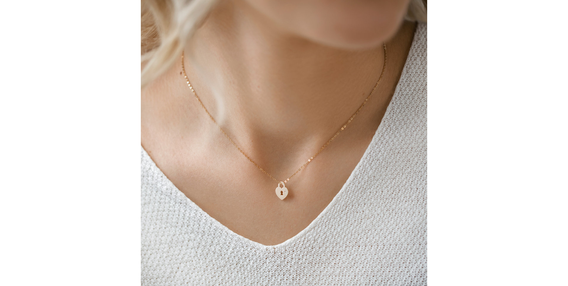 Diamond necklace Heart Lock