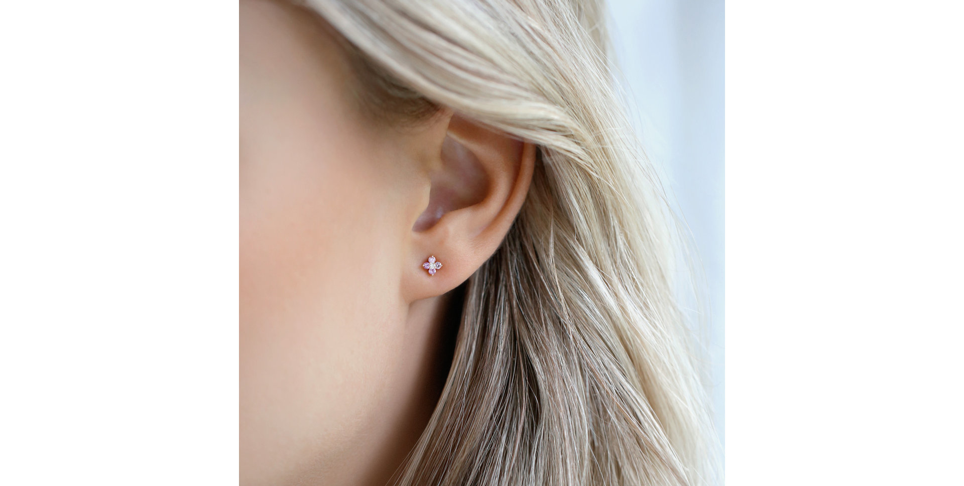 Diamond earrings with Sapphire Divine Bloom