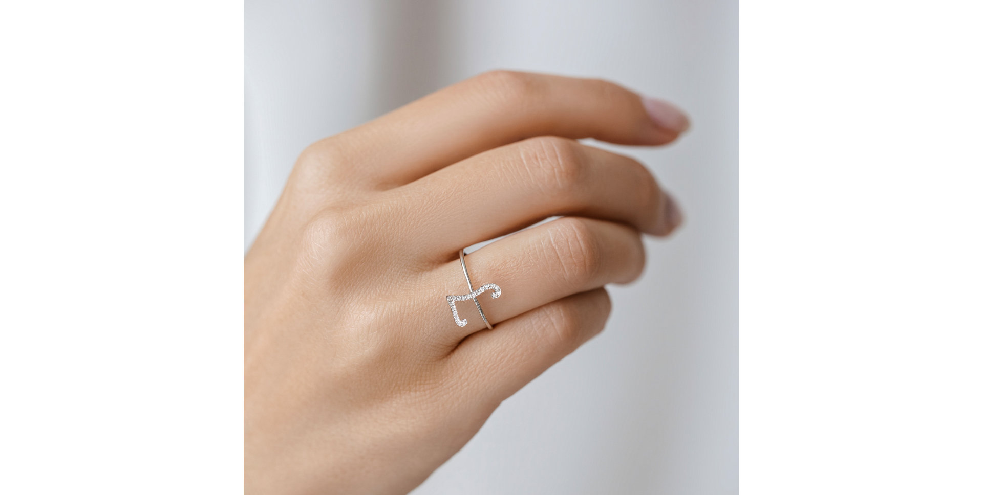 Diamond ring Curly Glittery L