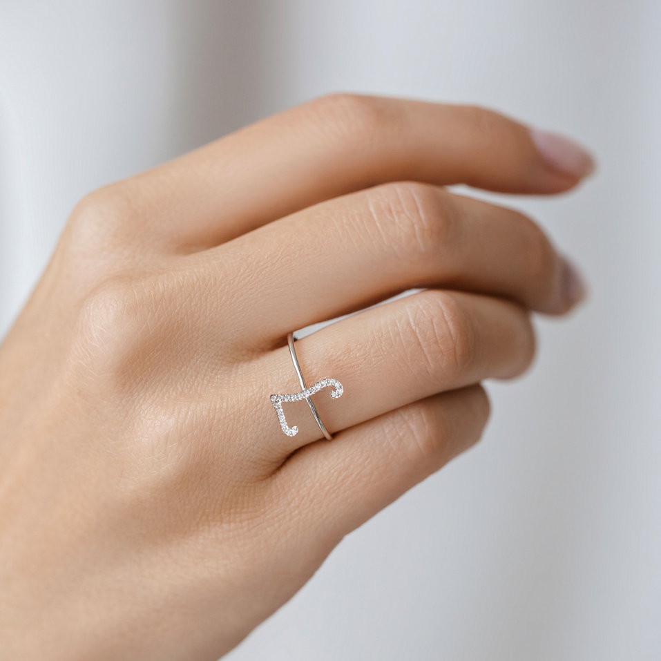 Diamond ring Curly Glittery L