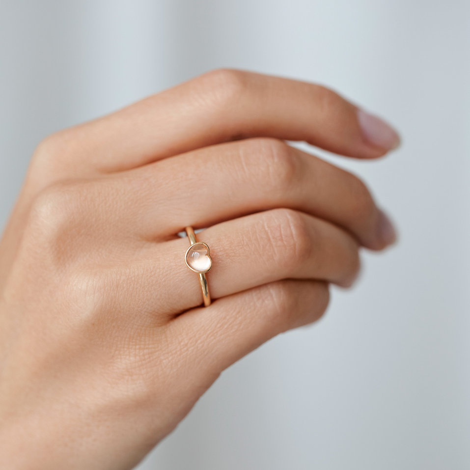 Ring with Prehnite Bonbon