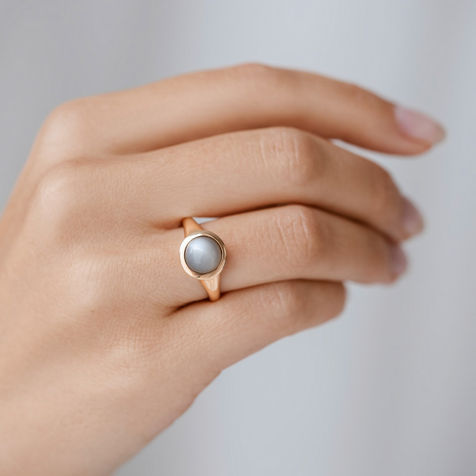 Ring with Cognac Quartz Bonbon