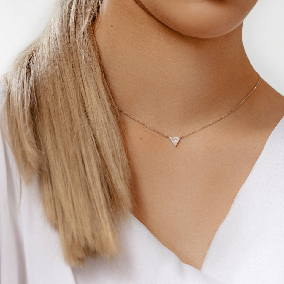 Diamond necklace Sparkling Triangle