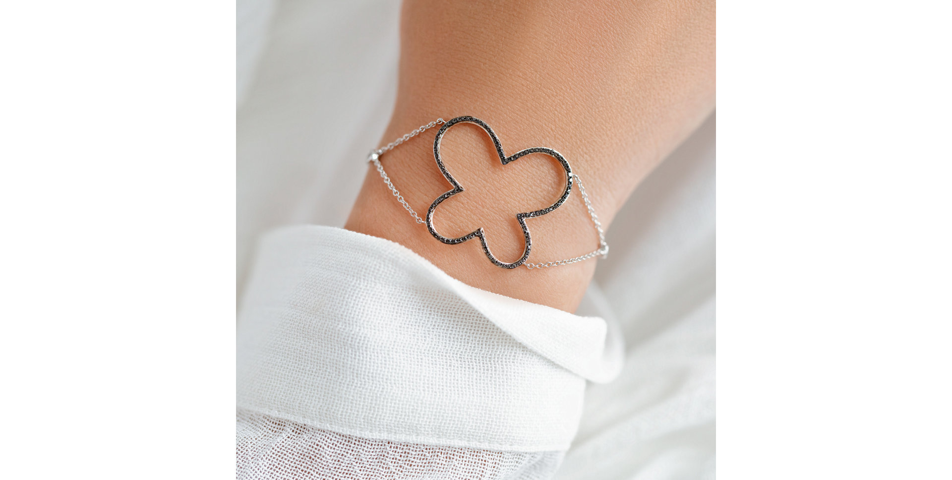 Bracelet with black diamonds Black Butterfly