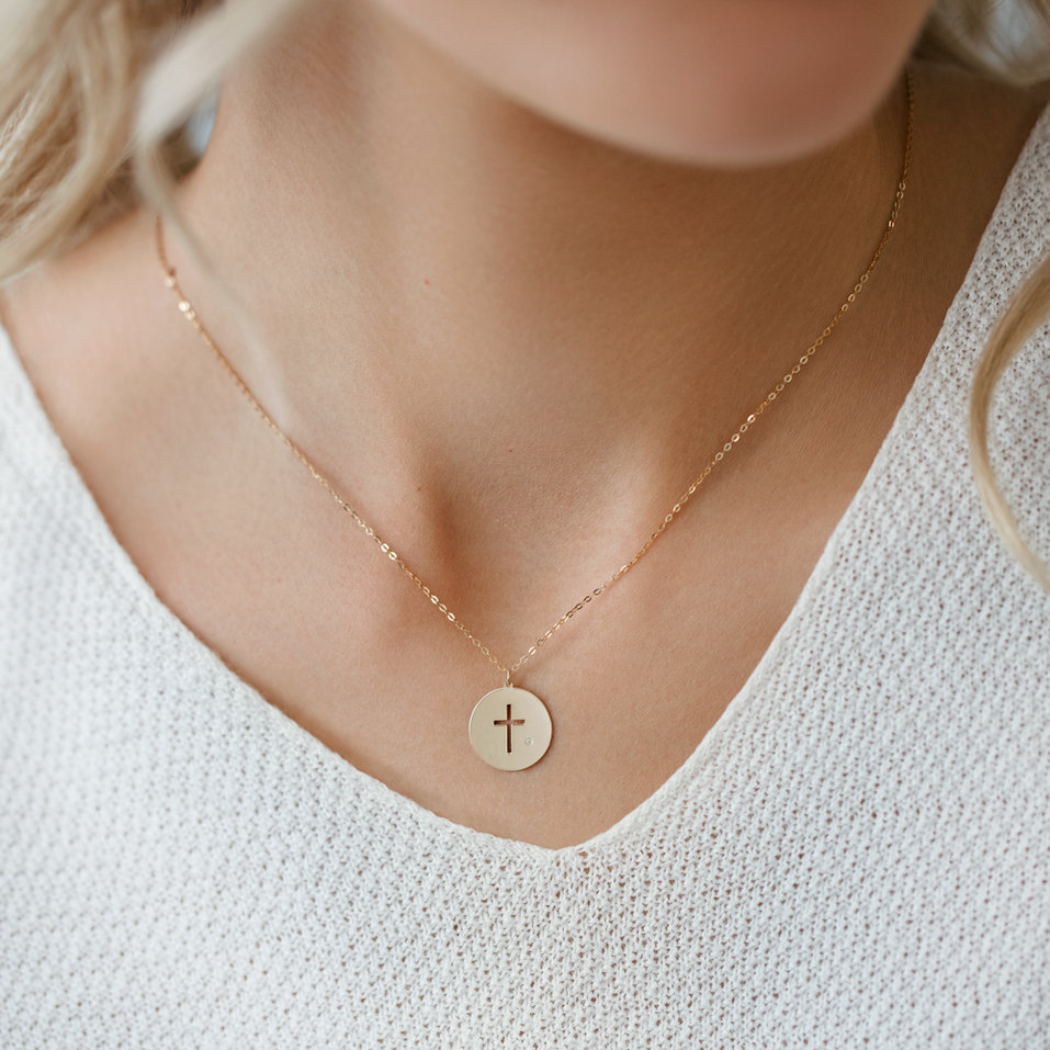 Diamond necklace Cross