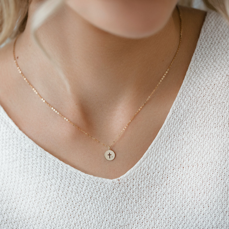Diamond necklace Little Cross