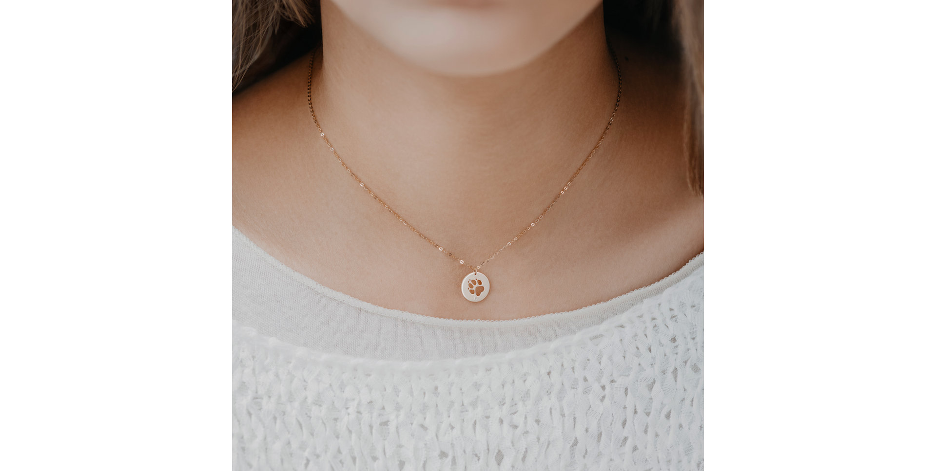 Diamond necklace Dog Paw