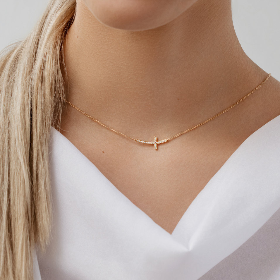 Diamond necklace Cross
